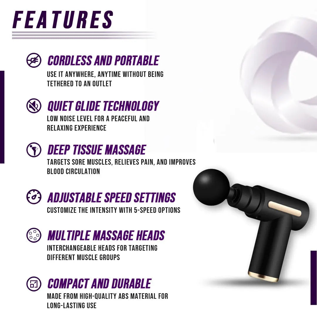 Muscle Massage Gun – Deep Tissue Percussion Therapy Device DC-eterus
